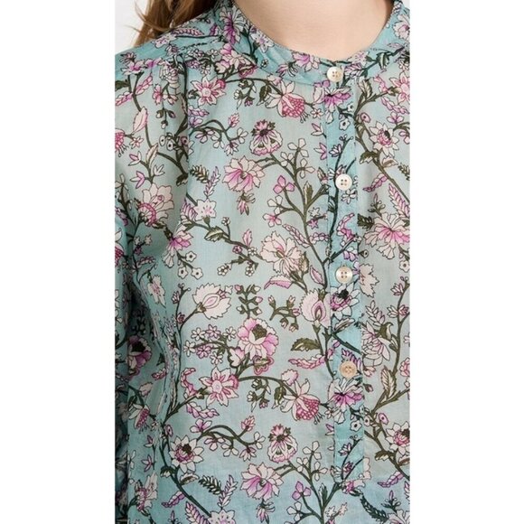 💕ISABEL MARANT ETOILE💕 Maria Blouse ~ Almondgreen Floral Print 34 - Picture 7 of 16